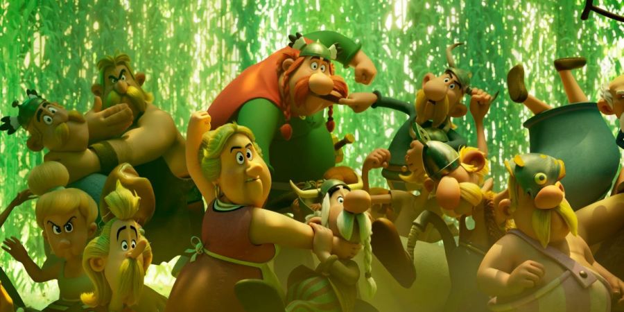 asterix obelix big fight netflix villagers fighting