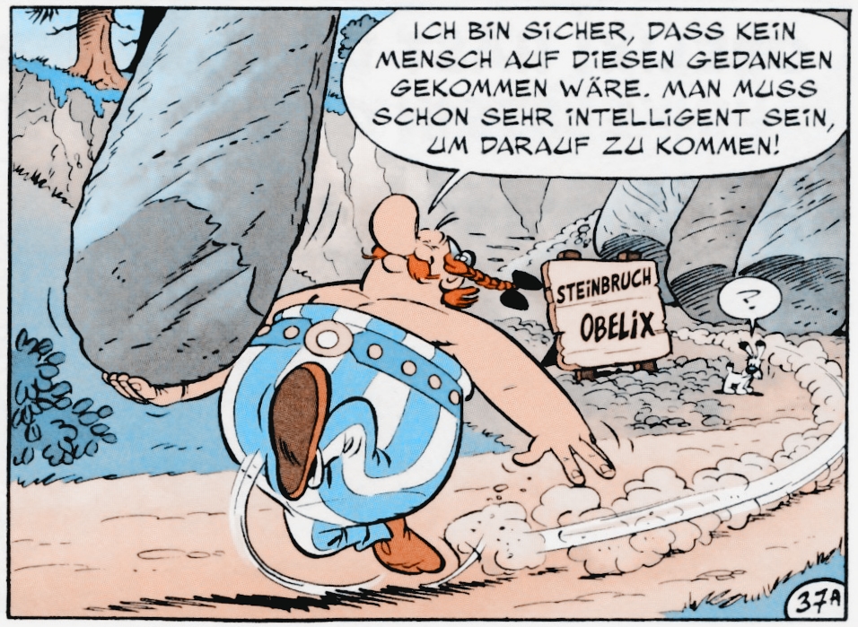 obelix speaks german
